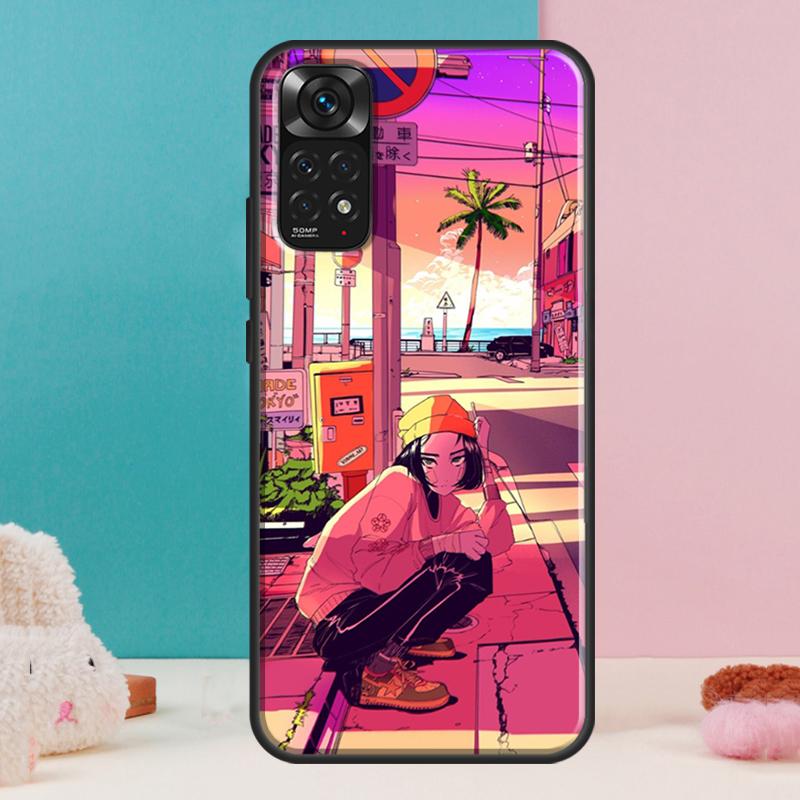 Vaporwave Glitch Anime Case For Xiaomi Redmi Note 14 12 11 9 10 13 Pro 9S 10S 11S 12S Redmi 13C 10C 12C 14C Cover