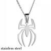 Kpop moda araña colgantes de Halloween cadena cruzada redonda collares para hombres Color plata cadena de cuello gótico pareja ropa de calle regalos