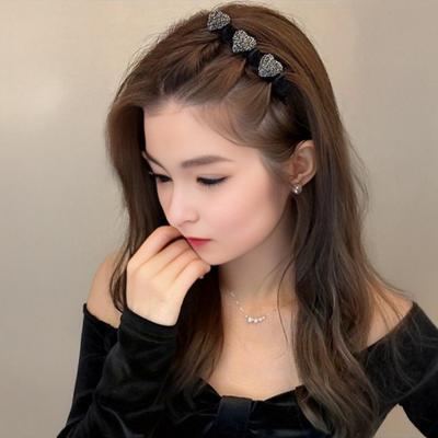 2/6Pcs Braided Hair Clips Sparkling Rhinestone Heart Decor Hair Pins Girl Faux Crystal Stone Braided Hair Accessories
