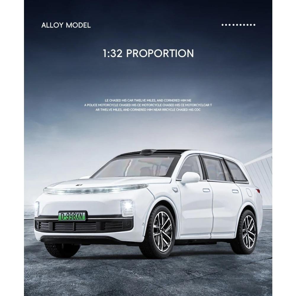 1/32 LEADING IDEAL L9 Alloy New Energy Car Model Diecasts Metal Electric Vehicles Car Model Sound Light Simulation Kids Toy Gift