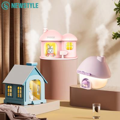 Cartoon-Haus Aroma ätherisches Öl Diffusor 7-Farben Umgebungs-Nachtlichter USB Niedlicher Heim-Luftbefeuchter für Kinder Heim-Geschenke