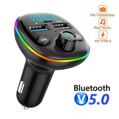 Trasmettitore FM MP3 per auto a 3 porte 3.1A Kit per auto Bluetooth Modulatore Lettore musicale Scheda TF Disco USB Ricevitore audio AUX Caricatore rapido Dual USB TYPE-C