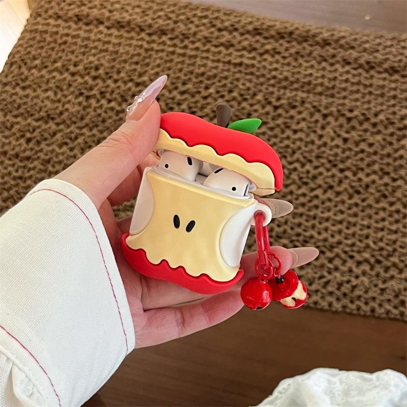 Stereoscopic Apple Core AirPods4 Suitable for Apple Bluetooth Wireless Headset Cover 1/2/3 Generation Pro2 Cute Silicone