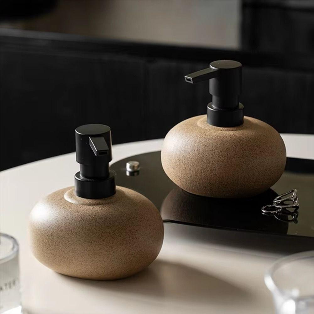 Coarse Pottery Press Bottle Stone-Textured Lotion Bottle Shampoo Soap Dispenser  Bathroom