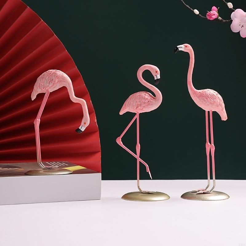 Flamingos Decoration Animal Sculpture, Resins Tabletop Figure for a Touch Charm X3UC