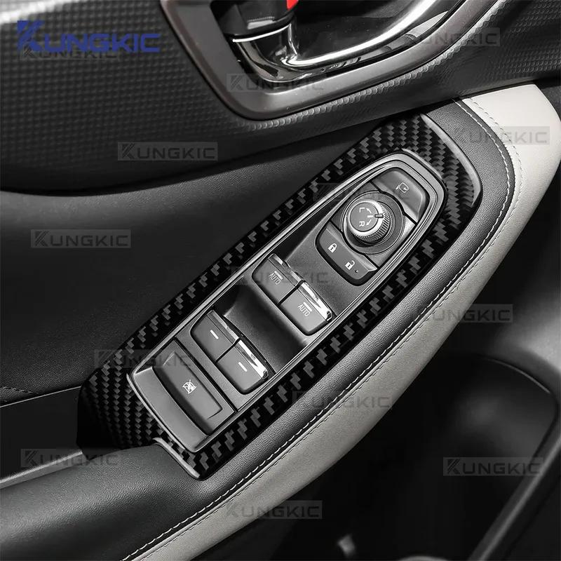 For Subaru Forester SK      2024 LHD RHD Real Soft Carbon Fiber Car Window Lift Button Panel Trim Sticker