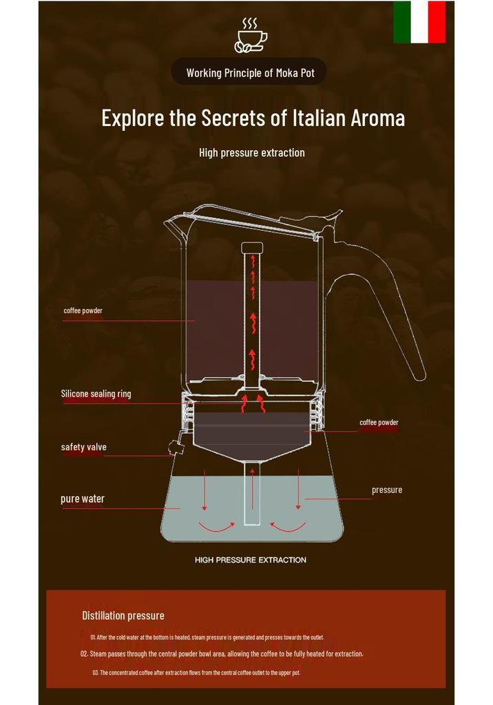 Electric Aluminum Moka Pot: Italian Style Plug-in Coffee Maker with Visible Brewing, Black Coffee Model