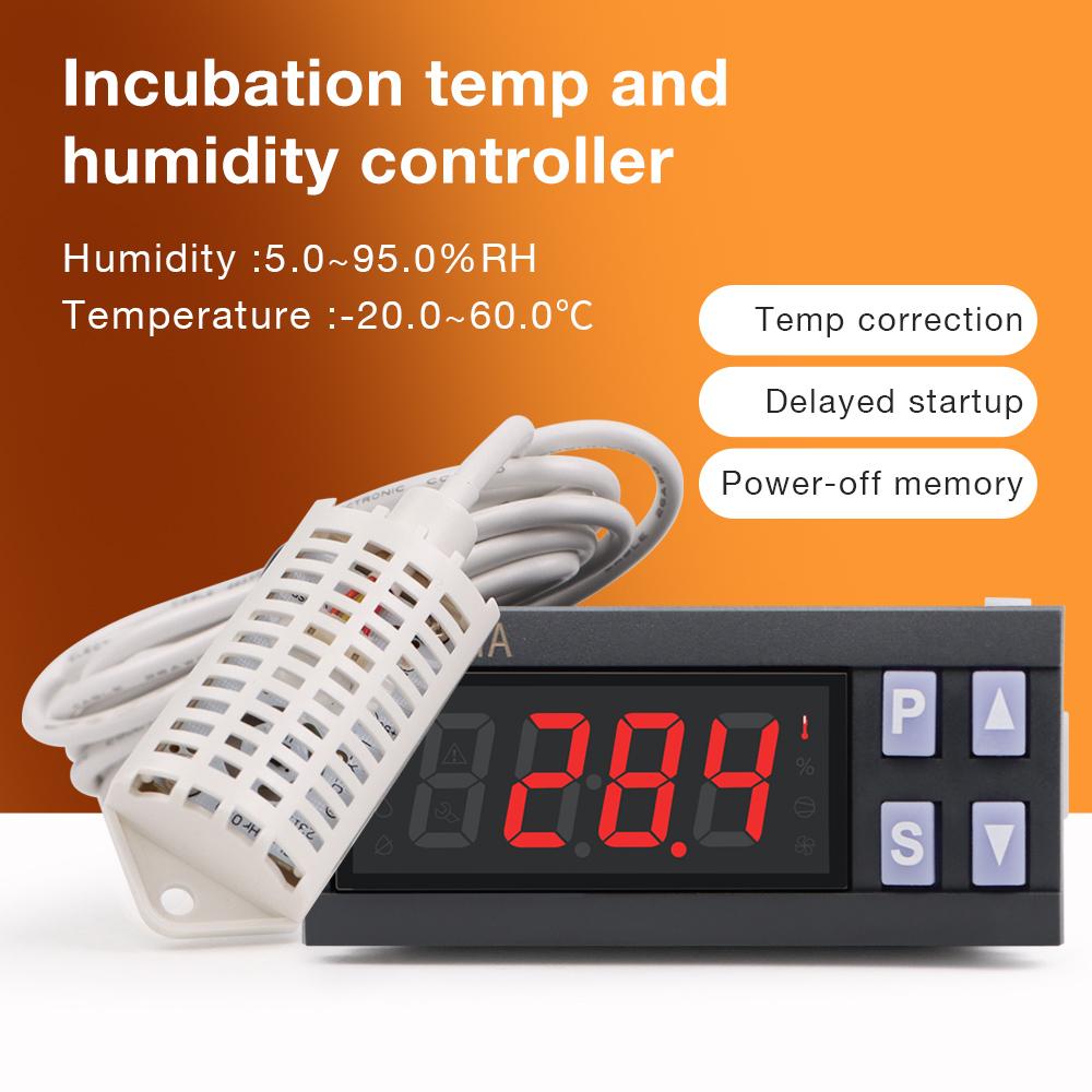 5.0~95.0%RH -20.0~60.0℃ Incubation Temperature And Humidity Controller Automatic Egg Incubator Thermometer Thermoregulator
