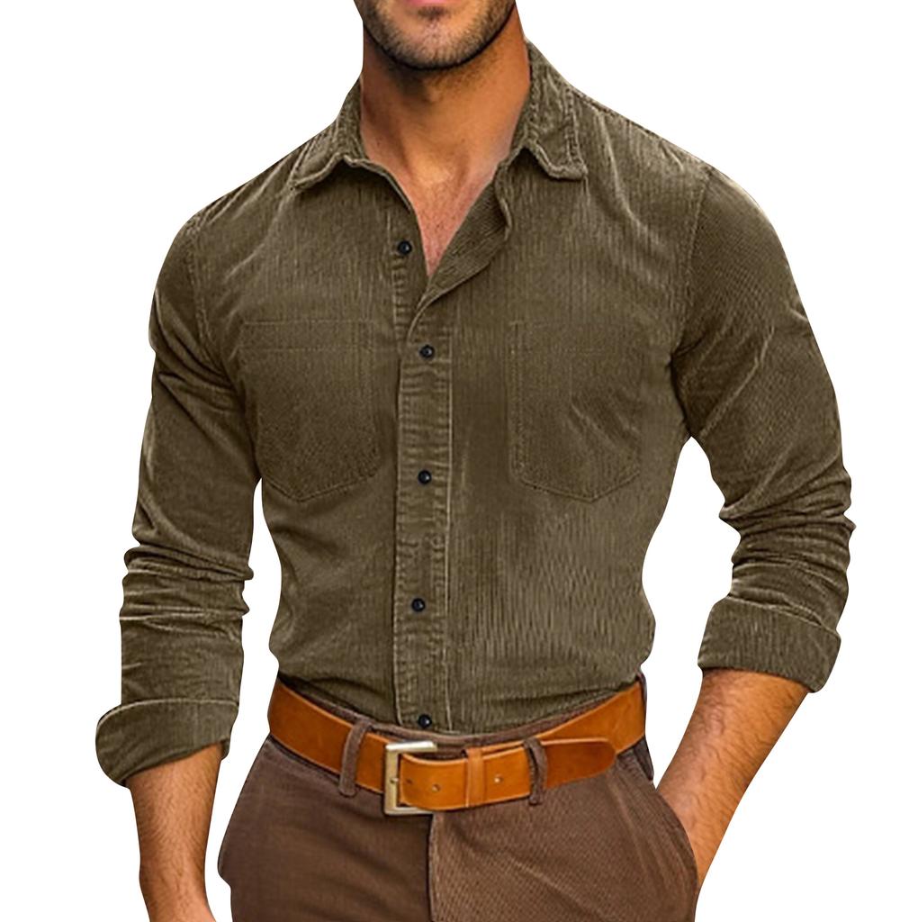 Men's Collared Button Down Casual Long Sleeved Shirt Everyday Comfortable Shirt