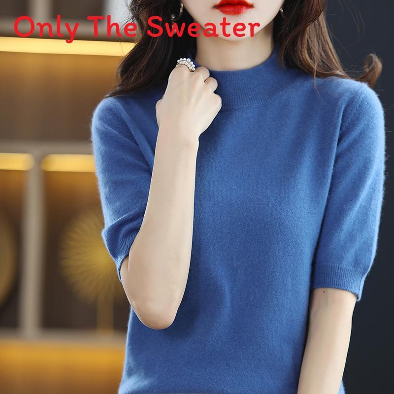 Womens Slim Fit Knit Tshirt With Splicing Detail For Casual Office Wear