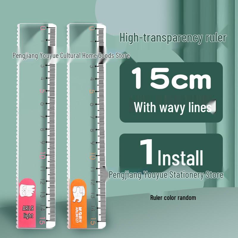 Morning MG Light 4-Piece School Ruler Set: Straight, Triangle, Exam, Transparent & Multi-functional. Other