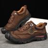 Outdoor Camping Hiking Shoes Men Genuine Leather Sports Sneakers Man Travel Casual Shoes Leisure Walking Climbing Men's Footwear