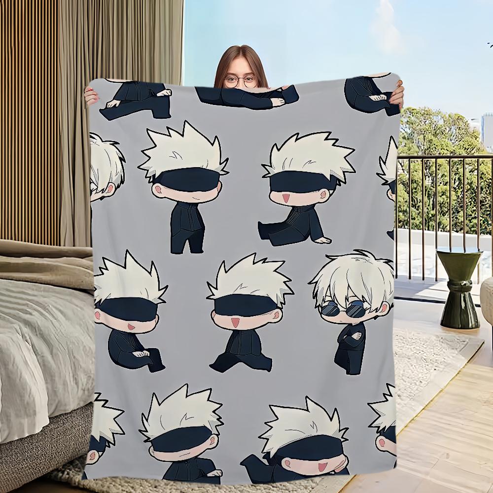 Comfort Warm Soft Plush Blanket Suitable for Sofa Living G-Gojo Room S-Satoru Office Bedroom Travel Anime Manga Flannel Gift