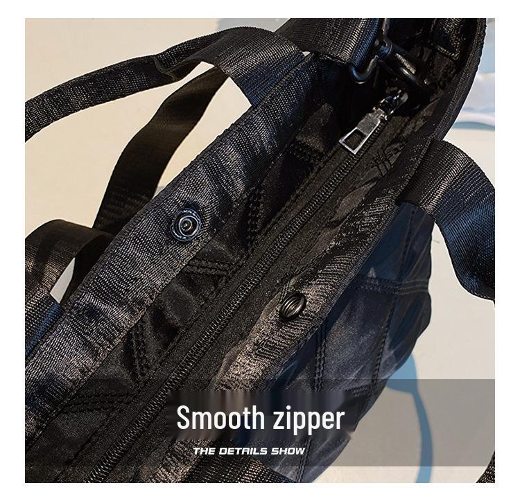 Autumn/Winter 2023 Women's Argyle Down Tote Bag - Large Capacity for Commuting, Shopping & College Students