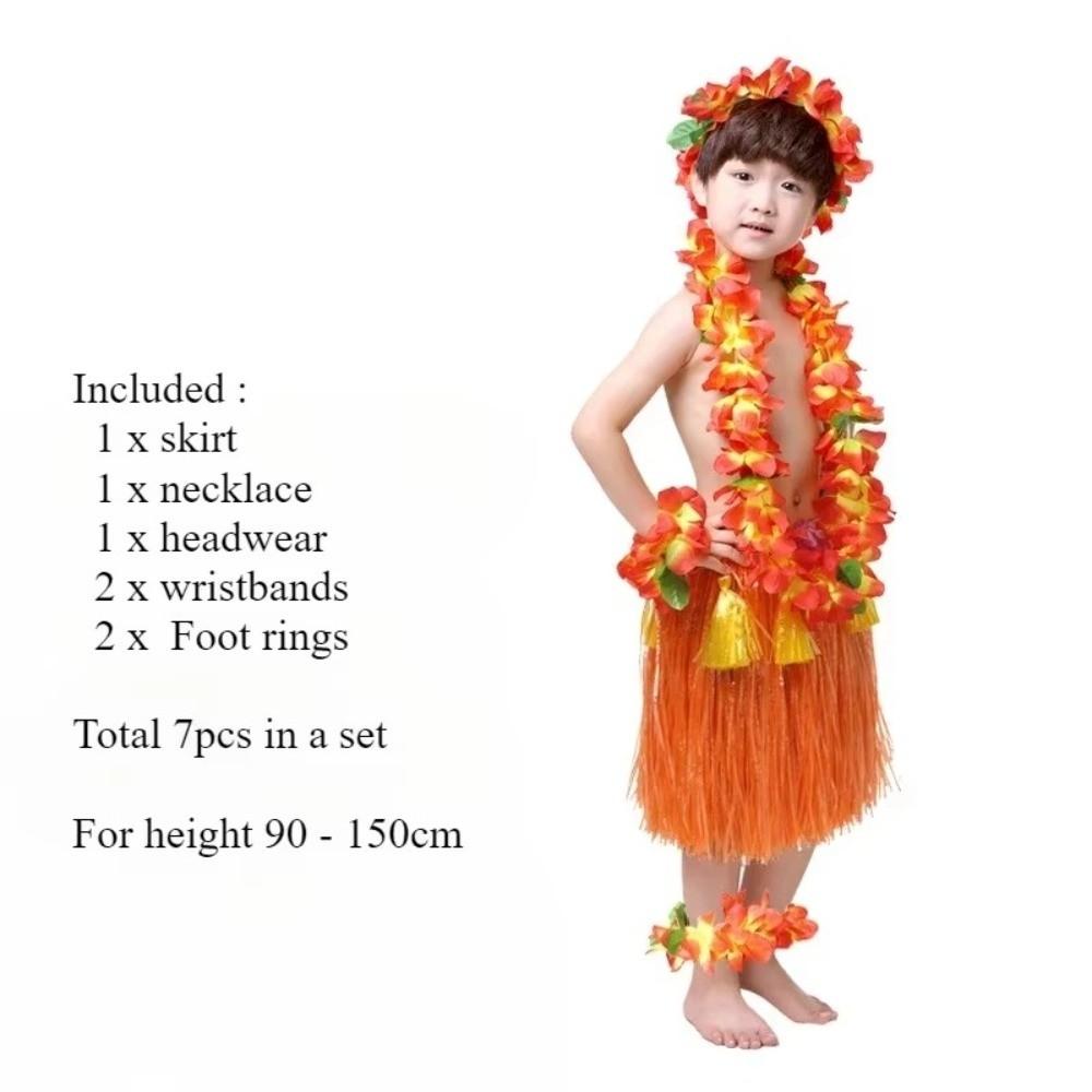 7/8Pcs Costume Hawaiian Costumes Wristbands Hula Dancer Costume  Hawaii Party Supplies
