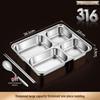 Guzishi 316 Stainless Steel Divided Cafeteria Tray