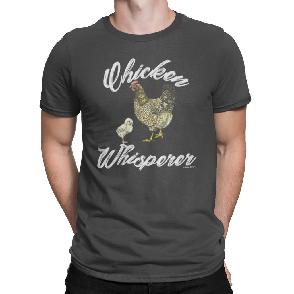 Herren CHICKEN WHISPERER Lustiges T-Shirt Herren Damen T-Shirts Oberteil Neuheit Landwirt Bauernhof Geschenk