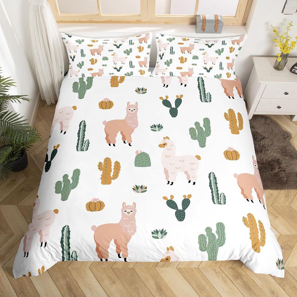 Alpaca Printed Down Quilt Cover Three-Piece Quilt Cover Digital Printing Bedding Home Textile