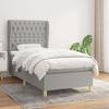 Maison Exclusive - Bed Slatted Base and Mattress Light Grey 90x190 Cm Fabric