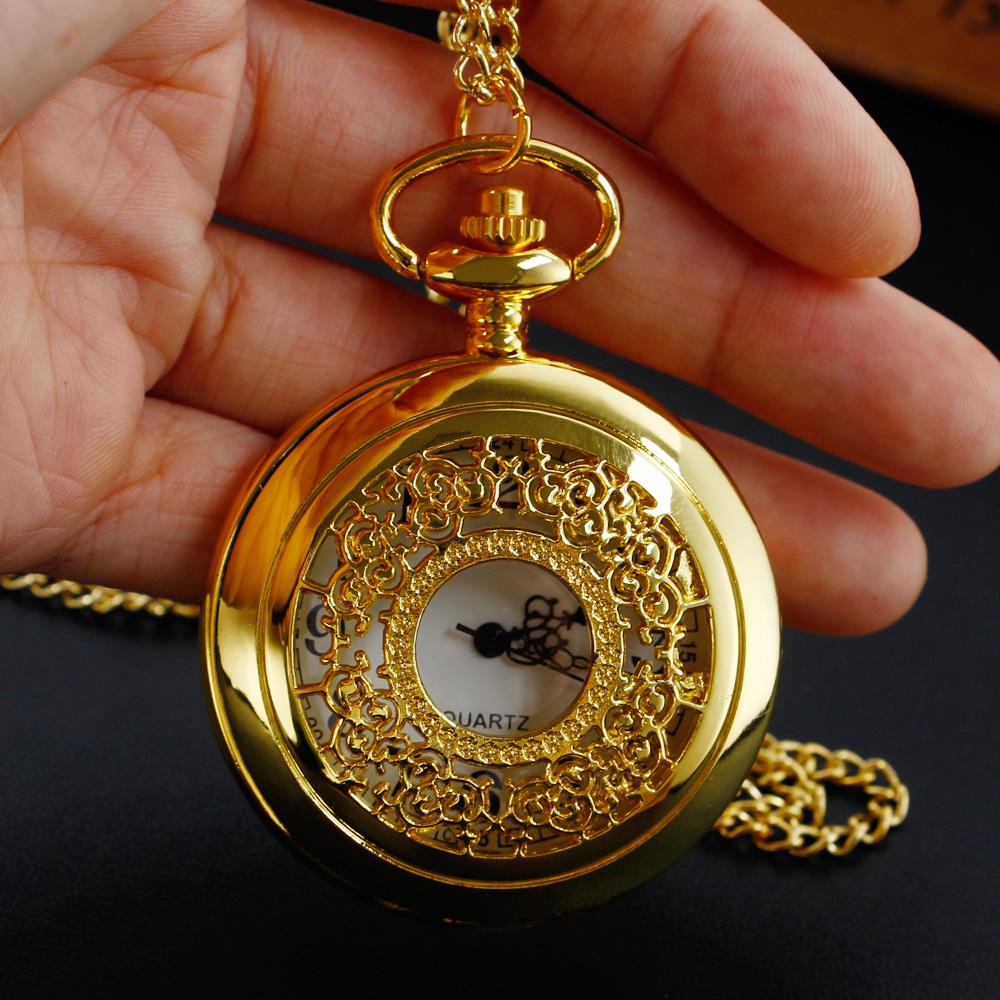 Luxury Gold Pocket Watch Retro men Women's Necklace Chain Pocket Watch retroid pocket 3