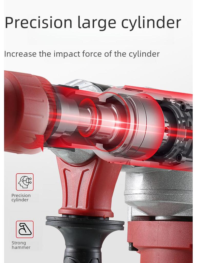 All-Copper Multi-Function Electric Hammer & Drill: Dual-Purpose Tool for Concrete, Home & Industrial Use.