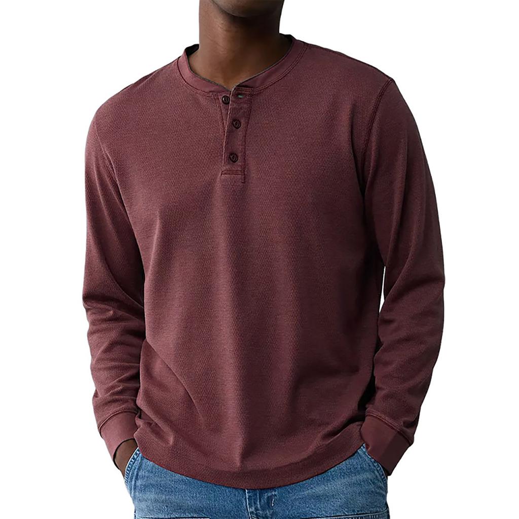 Men's Loose Casual Lapel Long-sleeved Top