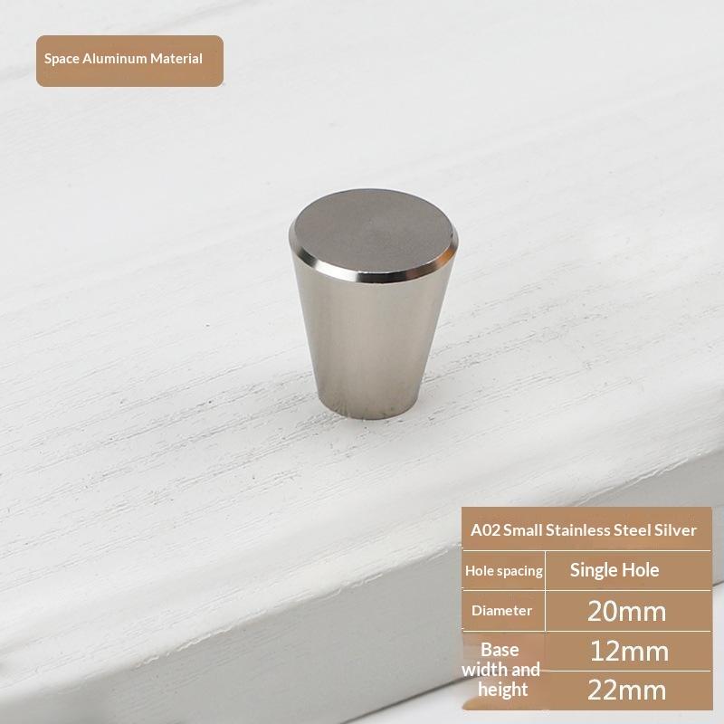 Home Decoration Silver Aluminum Single Hole Handle Modern Wardrobe Drawer Round Knob Kitchen Cabinet Furniture Small Door Handle