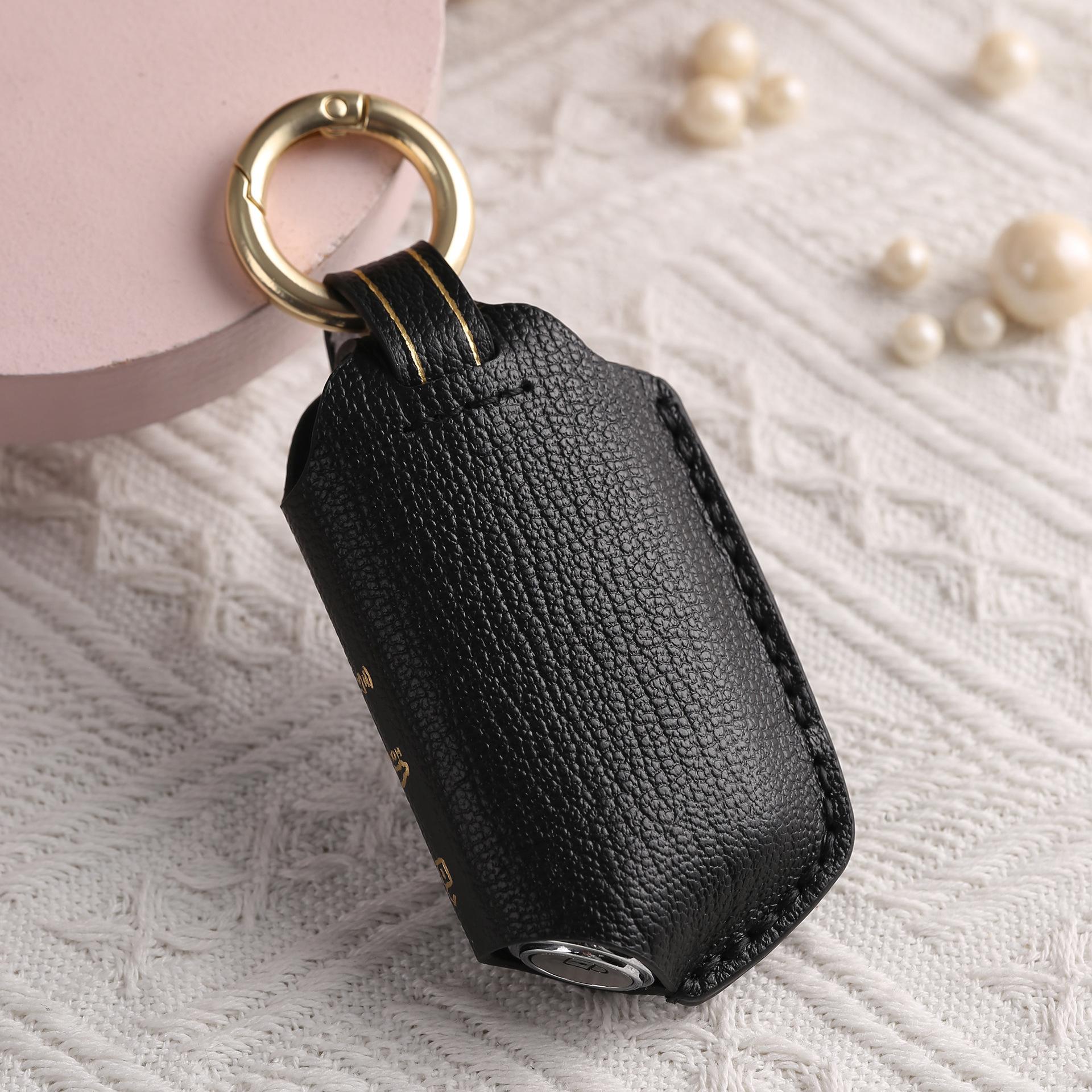 

Customized leather key cover is suitable for Kia commercial vehicle handmade high-end car key bag shell ring чёрный