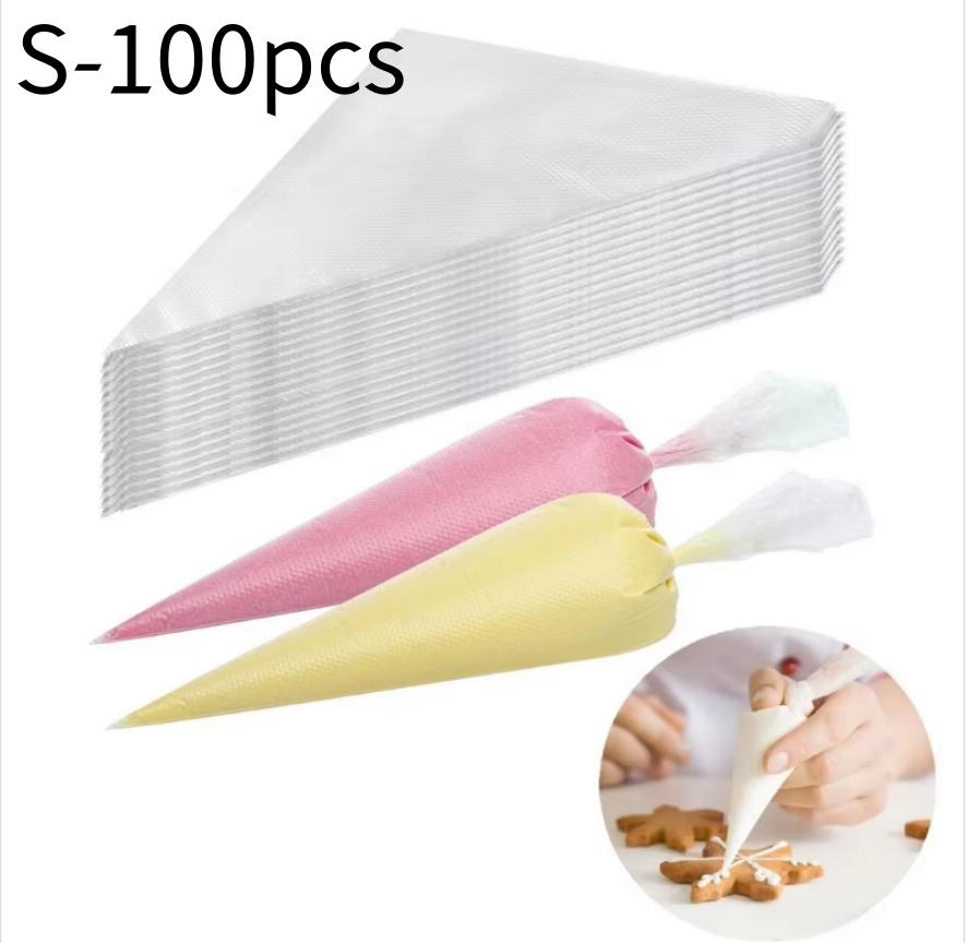 100pcs/bag Disposable Pastry Bags Non-Slip Piping Bag Cake Cream Shaping Squeezing Bags Baking Tools for Cake Cream Decorating