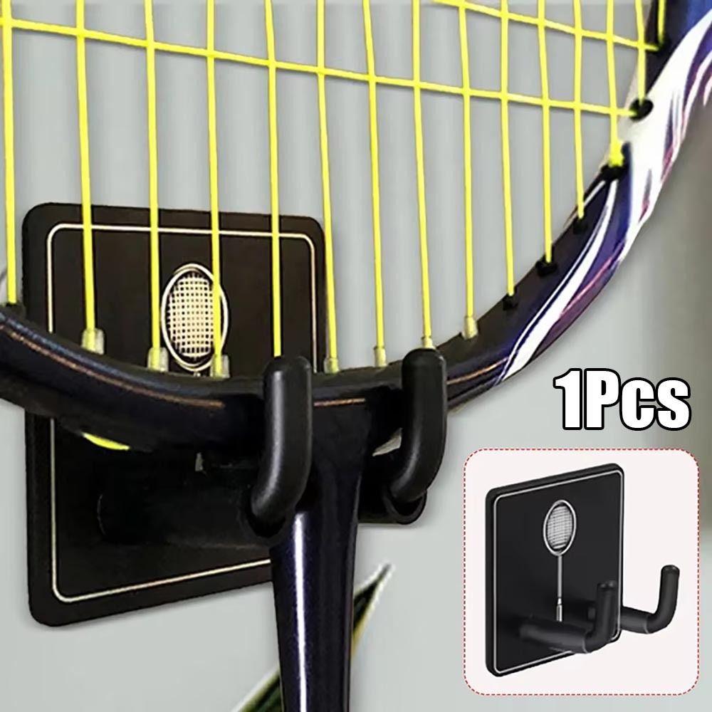 1Pcs No Hole Tennis Racket Holder Storage Rack Racket Hanger Durable Wall Hook
