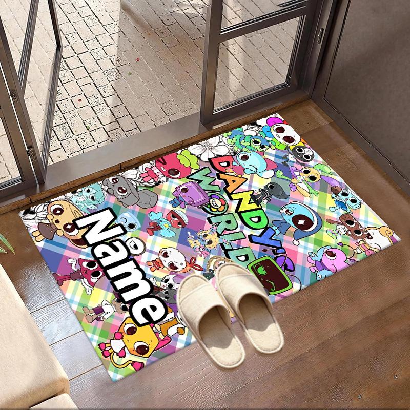 Custom Name Personalized Dandy's World Print Carpet, Versatile Home Decor Rug, for Playroom, Apartment, Balcony, Entryway, Hallway Gift