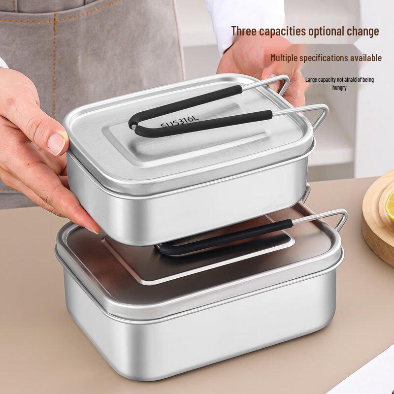 Premium 316L Stainless Steel Divided Lunch Box Set