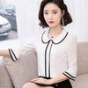Damen Chiffon Trompetenärmel Puppenkragen Bluse - Sommer Mid-Sleeve Koreanischer Stil