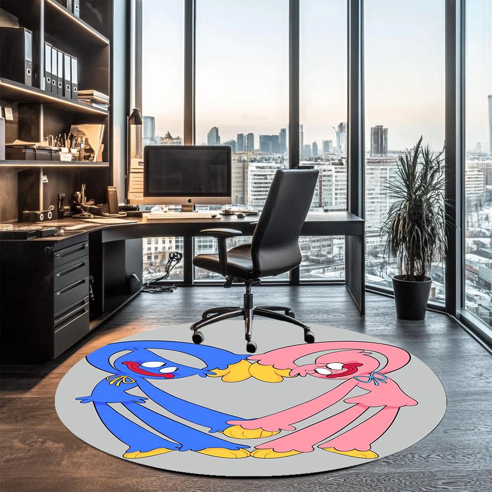 Poppy Playtime Bedruckter Runder Teppich Teppich Stuhlteppich Bereichsteppich Eingang Fußmatten, für Bürostuhl Wohnzimmer Schlafzimmer Küche.