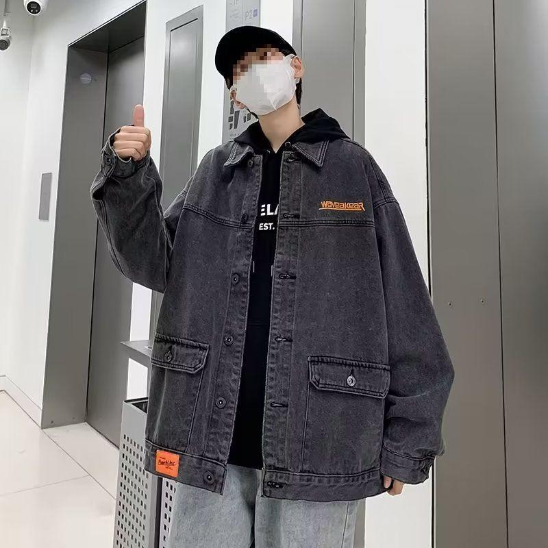 Men's Plus Size Denim Jacket - Fat-Friendly, Loose, Trendy Student Style