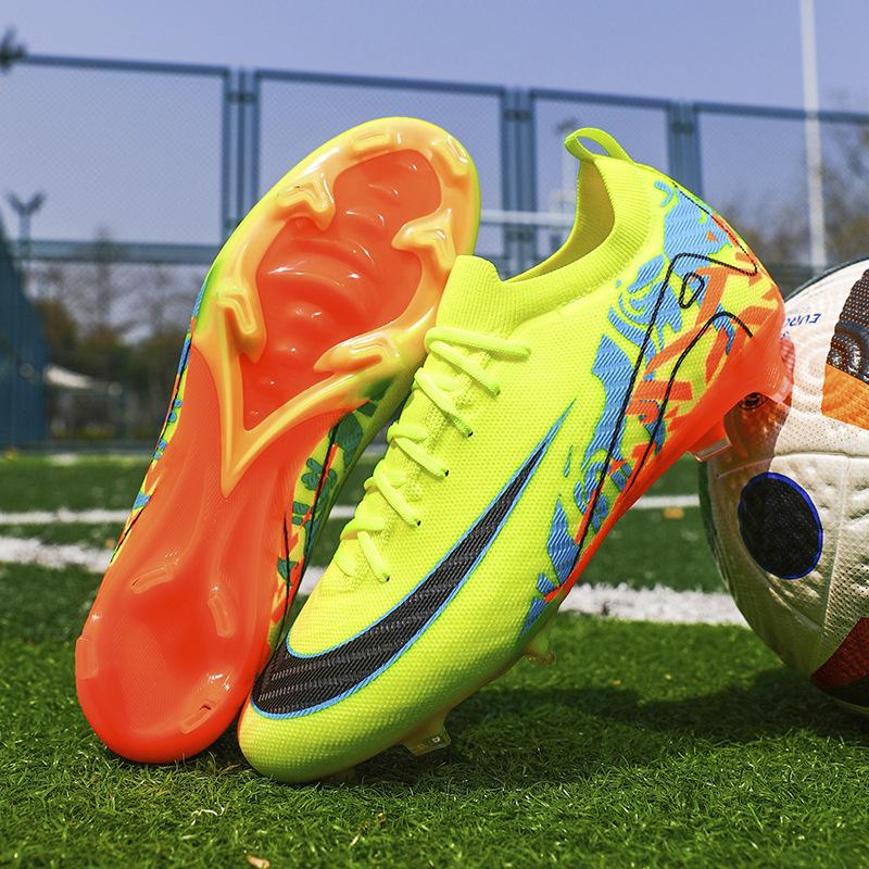 New Football Shoes Youth Outdoor Sports Ag Breathable Non-Slip Grass Actual Training Game Football Shoes