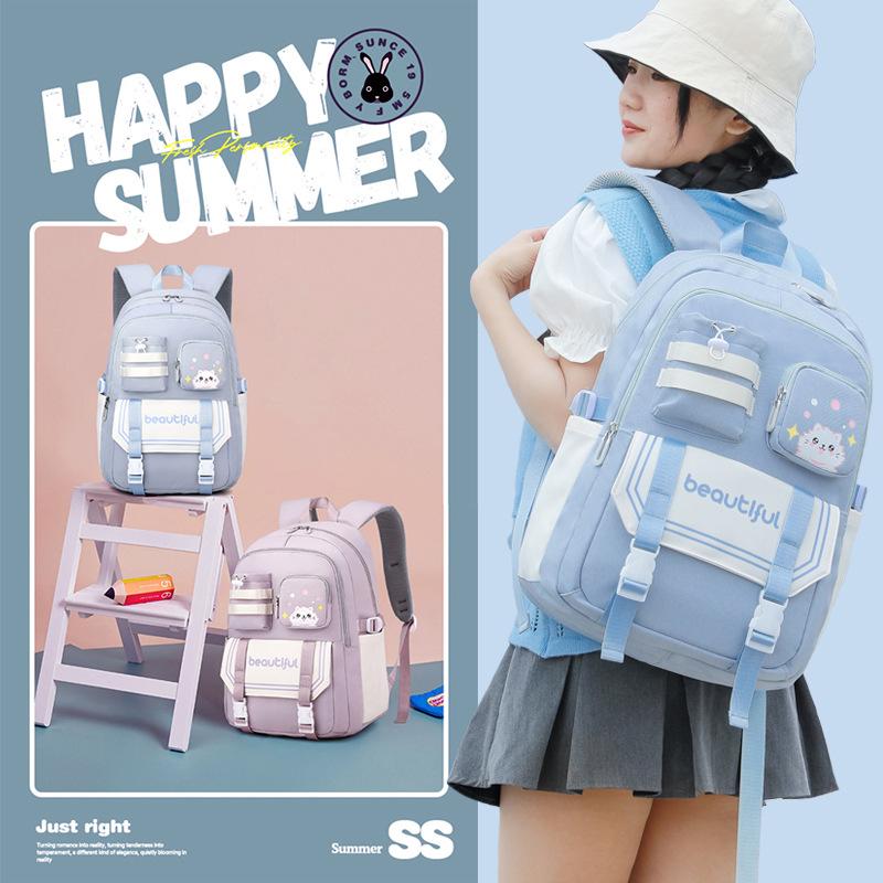 

New Schoolbag Middle School Students Ins High Quality Large Capacity Girls Backpack College Style College Students Fashion Backpack