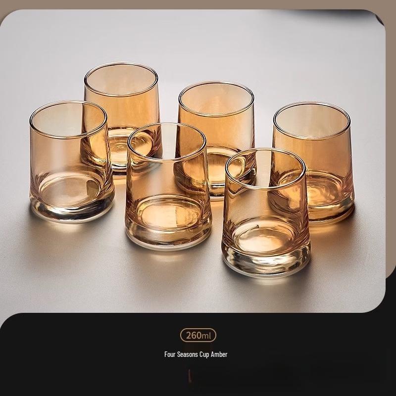 

OLOEY Premium Amber Glass Tumbler Set