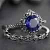 Luxury Women's Ring Creative Darth Vader Jewelry Couple Ring Simple Blue Diamond Flower Ring