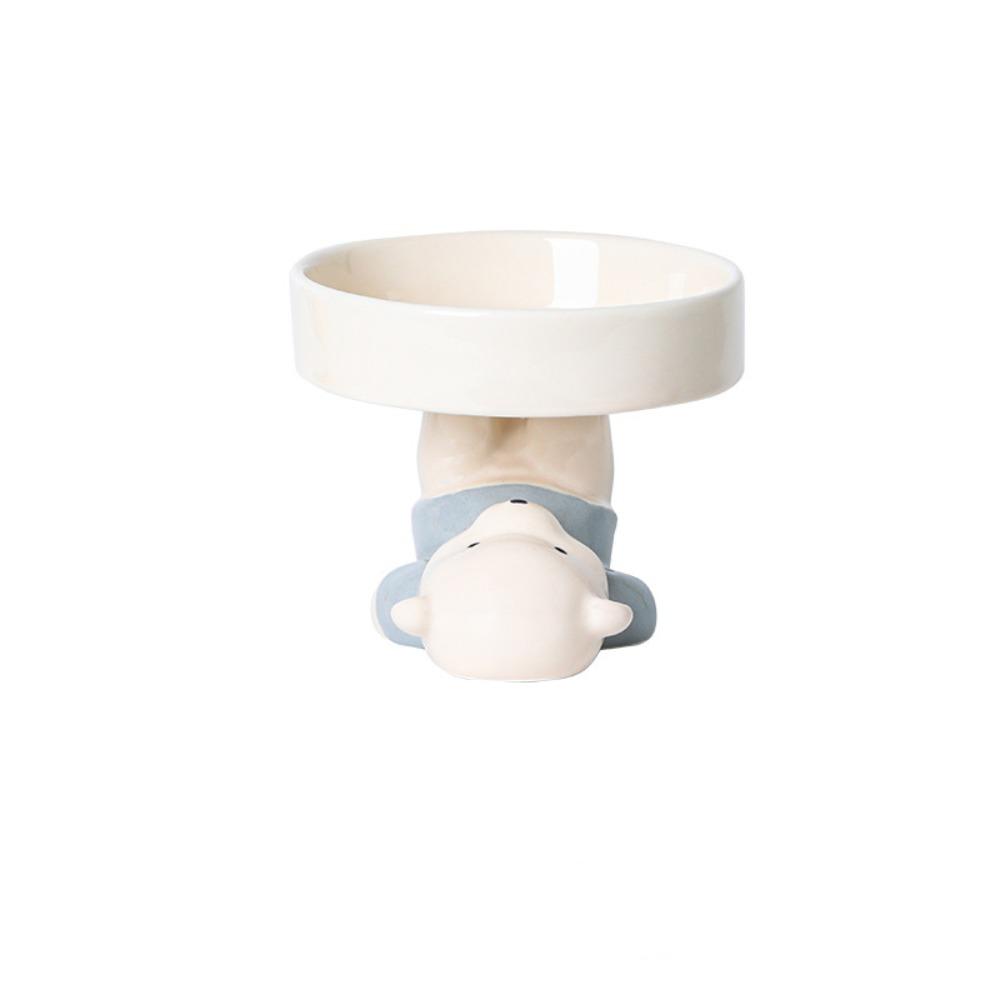 

Миска для домашних животных с высокой ножкой против опрокидывания, керамическая миска для питья, креативная миска для кошек, контейнер для воды синий