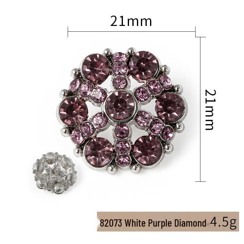 Luxury Rhinestone Metal Retro Buttons - Colorful Hollow Diamond Design with Alloy Base, Decorative Accessories