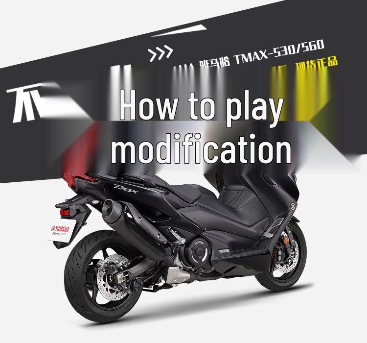 Applicable TMAX-530/560 Stainless Steel Exhaust with Carbon Head & Tail Sections