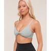 Gymshark Cotton Twist Front Bralette Light Grey Core Marl B4b6l Gbcn