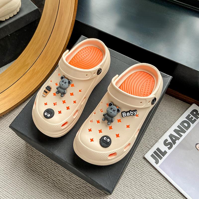 CH Hole Shoes New Heightened Thick-soled Non-slip Summer Outdoor Beach Baotou Drag Home Cool Slippers