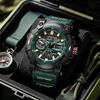 FOXBOX Sports Military Mens Watches Luxury Fashion Waterproof Quartz Male Wrist Watches Dual Display Clock Relogios Masculino