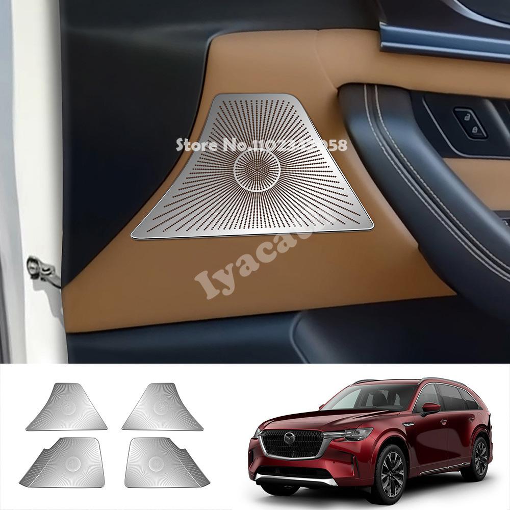 For Mazda CX-80 CX80 CX90 CX-90 2024 2025 Steel Car Audio Speaker Cover Sticker Door Loudspeaker Cover Interior horn Accessories
