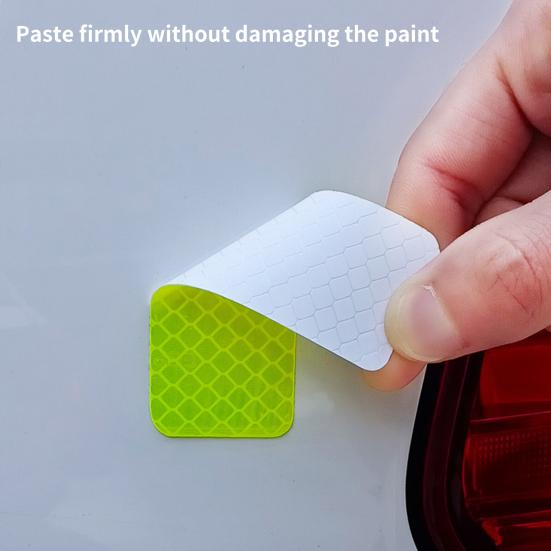 10Pcs Rectangle Shape Reflective Decals Decorative Creative Waterproof Reflective Sticker for Car