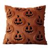 Halloween Plush Faux Fur Pillowcase Washable Ghost&Pumpkin Pillow Cover Throw Pillow Cover for Couch Sofa Bedroom Home Decor