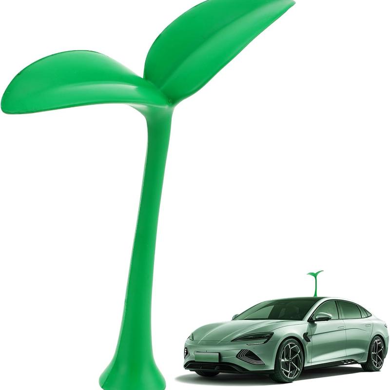 3Pcs Car Roof Bean Sprout 3D Stickers, Cute Vehicle Roof Bumper Decals, Self-Adhesive Auto Exterior Accessories зелёный
