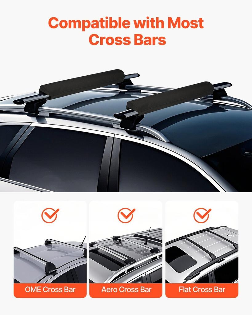 Roof Rack Pads for Crossbar 88lbs Load Capacity for Kayak Canoe Surfboard
